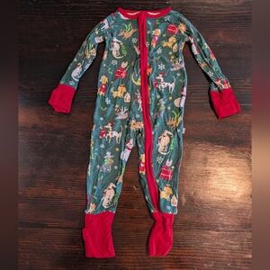 Little Sleepies Green and Red Kids Footie
